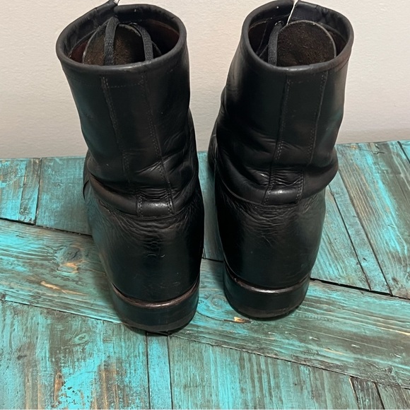 Larry Mahan Vintage Leather Lace up Ankle Boots Size 9.5 EE Western - Picture 7 of 15